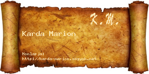 Karda Marion névjegykártya